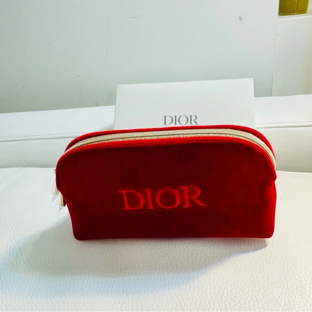 Dior red velvet pouch for holidays